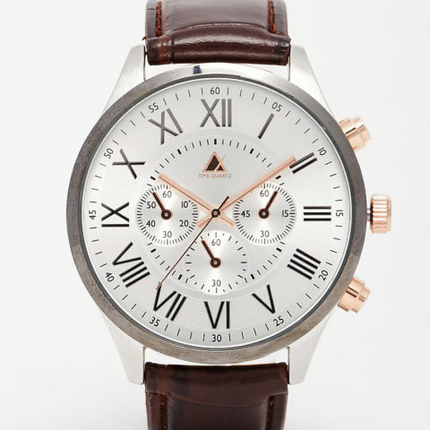 Watch Faux Leather Strap