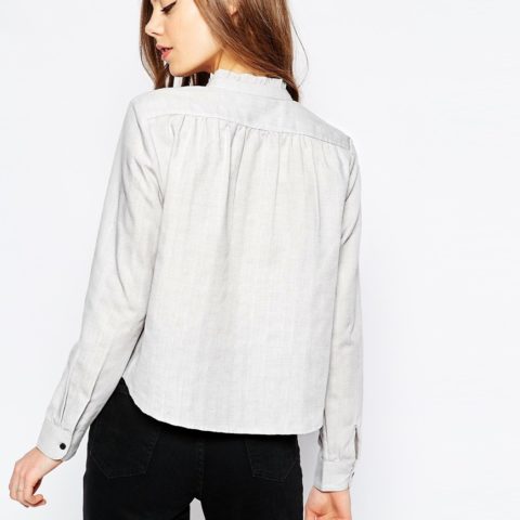 Shirt With Frill Neck